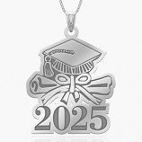 Graduation Cap 2025 w/ Diploma Pendant - 89001