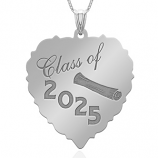 25 Graduation Heart Scalloped Heart Charm or Pendant - 98669
