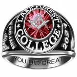 Oval Stone Masonic Ring