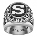 Men's Personalized Class Ring With Initial Top