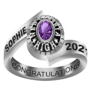 JamesJenny White Gold Plated Amethyst Marquise CZ 2015 Graduation Ring Size 4-10
