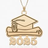 Graduation Cap 2025 w/ Diploma Pendant - 89002
