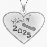 25' Graduation Heart Charm or Pendant - 98670