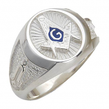 Oval Masonic Starburst Ring