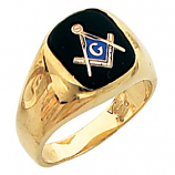 Masonic Ring with Smooth Tapered Sides