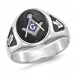 Oblong Blue Lodge Ring