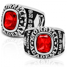 Men's Traditional Birthstone Military Ring