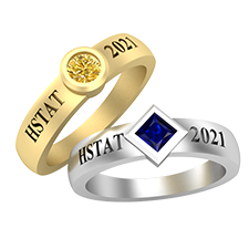 Gemstone Band Designer School Ring